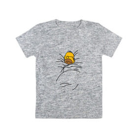 Детская футболка хлопок с принтом Спящий Гомер в Санкт-Петербурге, 100% хлопок | круглый вырез горловины, полуприлегающий силуэт, длина до линии бедер | Тематика изображения на принте: homer | simpsons | гомер | симпсоны