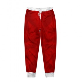 Мужские брюки 3D с принтом Abstract flower RED в Санкт-Петербурге, 100% полиэстер | манжеты по низу, эластичный пояс регулируется шнурком, по бокам два кармана без застежек, внутренняя часть кармана из мелкой сетки | 