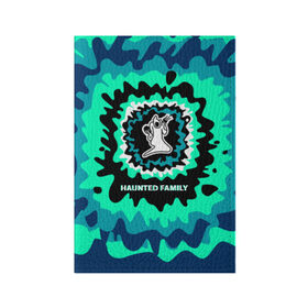 Обложка для паспорта матовая кожа с принтом Haunted Family в Санкт-Петербурге, натуральная матовая кожа | размер 19,3 х 13,7 см; прозрачные пластиковые крепления | Тематика изображения на принте: 