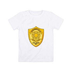 Детская футболка хлопок с принтом Полиция Спрингфилда в Санкт-Петербурге, 100% хлопок | круглый вырез горловины, полуприлегающий силуэт, длина до линии бедер | Тематика изображения на принте: police | simpsons | springfield