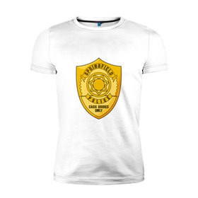 Мужская футболка премиум с принтом Полиция Спрингфилда в Санкт-Петербурге, 92% хлопок, 8% лайкра | приталенный силуэт, круглый вырез ворота, длина до линии бедра, короткий рукав | police | simpsons | springfield