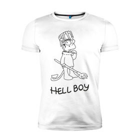 Мужская футболка премиум с принтом Bart Lil Peep в Санкт-Петербурге, 92% хлопок, 8% лайкра | приталенный силуэт, круглый вырез ворота, длина до линии бедра, короткий рукав | bart simpson | lil peep | барт симпсоны | лил пип