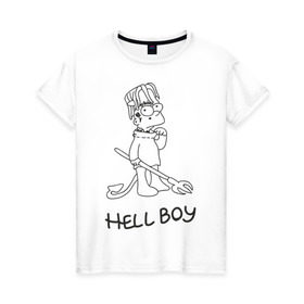 Женская футболка хлопок с принтом Bart Lil Peep в Санкт-Петербурге, 100% хлопок | прямой крой, круглый вырез горловины, длина до линии бедер, слегка спущенное плечо | bart simpson | lil peep | барт симпсоны | лил пип