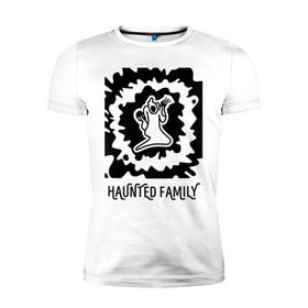 Мужская футболка премиум с принтом Haunted Family в Санкт-Петербурге, 92% хлопок, 8% лайкра | приталенный силуэт, круглый вырез ворота, длина до линии бедра, короткий рукав | 