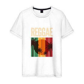 Мужская футболка хлопок с принтом Регги в Санкт-Петербурге, 100% хлопок | прямой крой, круглый вырез горловины, длина до линии бедер, слегка спущенное плечо. | reggae | боб марли | вид музыки | марли | музыка | регги | реги | стиль музыки