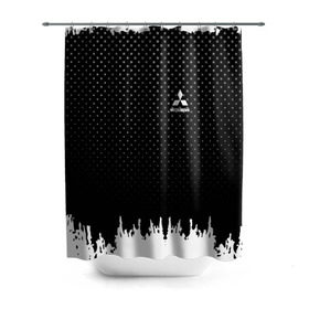 Штора 3D для ванной с принтом Mitsubishi abstract black 2018 в Санкт-Петербурге, 100% полиэстер | плотность материала — 100 г/м2. Стандартный размер — 146 см х 180 см. По верхнему краю — пластиковые люверсы для креплений. В комплекте 10 пластиковых колец |  машина | марка | митсубиси