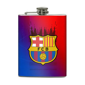 Фляга с принтом FC Barcelona color sport в Санкт-Петербурге, металлический корпус | емкость 0,22 л, размер 125 х 94 мм. Виниловая наклейка запечатывается полностью | Тематика изображения на принте: football | soccer | барселона
