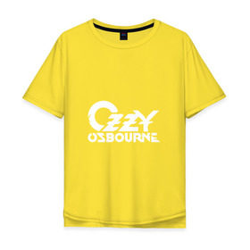 Мужская футболка хлопок Oversize с принтом Ozzy Ozbourne в Санкт-Петербурге, 100% хлопок | свободный крой, круглый ворот, “спинка” длиннее передней части | 