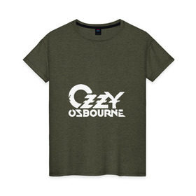 Женская футболка хлопок с принтом Ozzy Ozbourne в Санкт-Петербурге, 100% хлопок | прямой крой, круглый вырез горловины, длина до линии бедер, слегка спущенное плечо | 