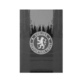 Обложка для паспорта матовая кожа с принтом FC Chelsea abstract color в Санкт-Петербурге, натуральная матовая кожа | размер 19,3 х 13,7 см; прозрачные пластиковые крепления | football | soccer | челси