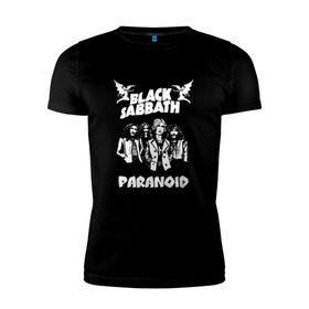 Мужская футболка премиум с принтом Black Sabbath paranoid в Санкт-Петербурге, 92% хлопок, 8% лайкра | приталенный силуэт, круглый вырез ворота, длина до линии бедра, короткий рукав | black sabbath | билл уорд | блек | блэк | гизер батлер | группа | метал | музыка | надпись | озборн | оззи | ози | осборн | песни | рок | сабат | сабатаж | сабатх | тони айомми | хард рок | хеви метал