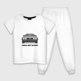 Детская пижама хлопок с принтом Delorean в Санкт-Петербурге, 100% хлопок |  брюки и футболка прямого кроя, без карманов, на брюках мягкая резинка на поясе и по низу штанин
 | car | delorian | автомобиль