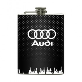Фляга с принтом Audi в Санкт-Петербурге, металлический корпус | емкость 0,22 л, размер 125 х 94 мм. Виниловая наклейка запечатывается полностью | 
