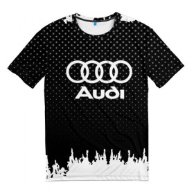 Мужская футболка 3D с принтом Audi в Санкт-Петербурге, 100% полиэфир | прямой крой, круглый вырез горловины, длина до линии бедер | 