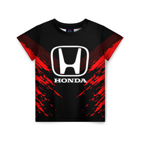 Детская футболка 3D с принтом HONDA SPORT COLLECTION в Санкт-Петербурге, 100% гипоаллергенный полиэфир | прямой крой, круглый вырез горловины, длина до линии бедер, чуть спущенное плечо, ткань немного тянется | Тематика изображения на принте: auto | automobile | car | honda | machine | motor | motor car | sport car | автомашина | бренд | легковой автомобиль | марка | спортивный автомобиль | тачка | хонда