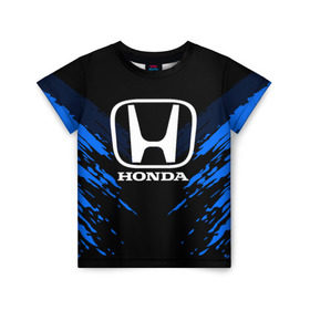 Детская футболка 3D с принтом HONDA SPORT COLLECTION в Санкт-Петербурге, 100% гипоаллергенный полиэфир | прямой крой, круглый вырез горловины, длина до линии бедер, чуть спущенное плечо, ткань немного тянется | Тематика изображения на принте: auto | automobile | car | honda | machine | motor | motor car | sport car | автомашина | бренд | легковой автомобиль | марка | спортивный автомобиль | тачка | хонда