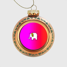 Стеклянный ёлочный шар с принтом Радужный слоник в Санкт-Петербурге, Стекло | Диаметр: 80 мм | Тематика изображения на принте: детские | животные | слон | слоник | слоны