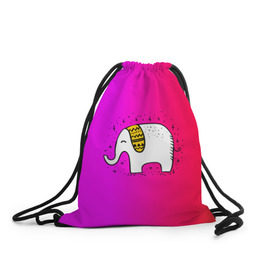 Рюкзак-мешок 3D с принтом Радужный слоник в Санкт-Петербурге, 100% полиэстер | плотность ткани — 200 г/м2, размер — 35 х 45 см; лямки — толстые шнурки, застежка на шнуровке, без карманов и подкладки | детские | животные | слон | слоник | слоны