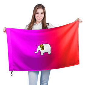 Флаг 3D с принтом Радужный слоник в Санкт-Петербурге, 100% полиэстер | плотность ткани — 95 г/м2, размер — 67 х 109 см. Принт наносится с одной стороны | детские | животные | слон | слоник | слоны