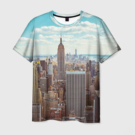 Мужская футболка 3D с принтом Столица мира (Нью-Йорк) в Санкт-Петербурге, 100% полиэфир | прямой крой, круглый вырез горловины, длина до линии бедер | america | new york | usa | америка | каменные джунгли | нью йорк | сша