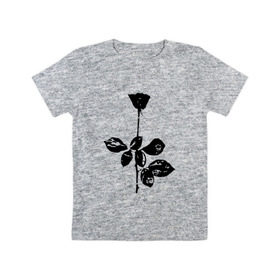Детская футболка хлопок с принтом Depeche Mode черная роза в Санкт-Петербурге, 100% хлопок | круглый вырез горловины, полуприлегающий силуэт, длина до линии бедер | depeche mode | вестник моды | депеш мод | депешмод | дэйв гаан | мартин гор | роза | энди флетчер