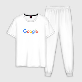 Мужская пижама хлопок с принтом Google в Санкт-Петербурге, 100% хлопок | брюки и футболка прямого кроя, без карманов, на брюках мягкая резинка на поясе и по низу штанин
 | Тематика изображения на принте: google
