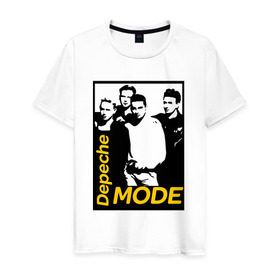 Мужская футболка хлопок с принтом Группа Depeche Mode в Санкт-Петербурге, 100% хлопок | прямой крой, круглый вырез горловины, длина до линии бедер, слегка спущенное плечо. | depeche mode | альтернативный | вестник моды | депеш мод | депешмод | дэйв гаан | индастриал | мартин гор | музыка | новая волна | роза | рок | синти поп | электроник | энди флетчер