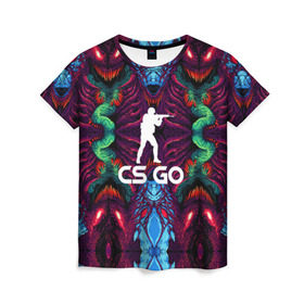 Женская футболка 3D с принтом CS GO hyper beast collection в Санкт-Петербурге, 100% полиэфир ( синтетическое хлопкоподобное полотно) | прямой крой, круглый вырез горловины, длина до линии бедер | скоростной зверь