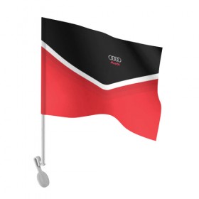 Флаг для автомобиля с принтом Audi Black & Red в Санкт-Петербурге, 100% полиэстер | Размер: 30*21 см | audi | ауди | кольца | красный | машина | черный