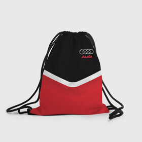 Рюкзак-мешок 3D с принтом Audi Black & Red в Санкт-Петербурге, 100% полиэстер | плотность ткани — 200 г/м2, размер — 35 х 45 см; лямки — толстые шнурки, застежка на шнуровке, без карманов и подкладки | audi | ауди | кольца | красный | машина | черный