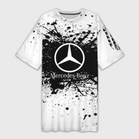 Платье-футболка 3D с принтом Mercedes Benz в Санкт-Петербурге,  |  | auto | automobile | car | carbon | machine | motor | motor car | sport car | автомашина | бренд | легковой автомобиmercedes benzль | марка | спортивный автомобиль | тачка