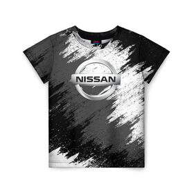 Детская футболка 3D с принтом Nissan в Санкт-Петербурге, 100% гипоаллергенный полиэфир | прямой крой, круглый вырез горловины, длина до линии бедер, чуть спущенное плечо, ткань немного тянется | motor | nissan | авто | лого | машина | ниссан | тачка