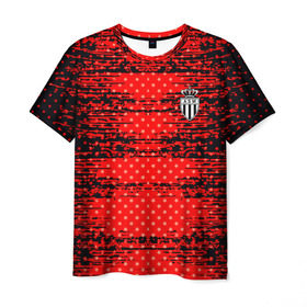 Мужская футболка 3D с принтом Monaco sport uniform в Санкт-Петербурге, 100% полиэфир | прямой крой, круглый вырез горловины, длина до линии бедер | 