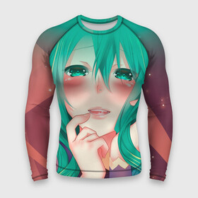 Мужской рашгард 3D с принтом Miku Ahegao в Санкт-Петербурге,  |  | вокалоид | зеленоволосая девушка | мику ахегао | хатсуне мику