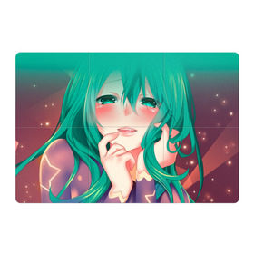 Магнитный плакат 3Х2 с принтом Miku Ahegao в Санкт-Петербурге, Полимерный материал с магнитным слоем | 6 деталей размером 9*9 см | вокалоид | зеленоволосая девушка | мику ахегао | хатсуне мику