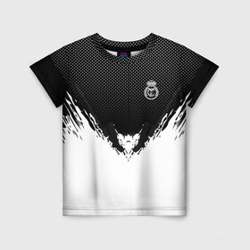 Детская футболка 3D с принтом Real Madrid black 2018 в Санкт-Петербурге, 100% гипоаллергенный полиэфир | прямой крой, круглый вырез горловины, длина до линии бедер, чуть спущенное плечо, ткань немного тянется | football | soccer | реал мадрид