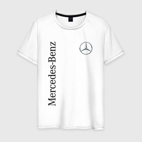 Мужская футболка хлопок с принтом Mercedes-Benz в Санкт-Петербурге, 100% хлопок | прямой крой, круглый вырез горловины, длина до линии бедер, слегка спущенное плечо. | benz | mercedes | авто | автомобиль | бенз | мерседес