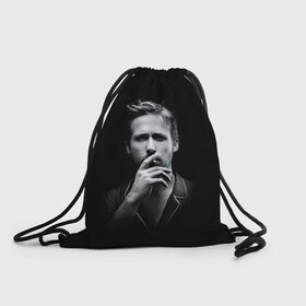 Рюкзак-мешок 3D с принтом Ryan Gosling в Санкт-Петербурге, 100% полиэстер | плотность ткани — 200 г/м2, размер — 35 х 45 см; лямки — толстые шнурки, застежка на шнуровке, без карманов и подкладки | Тематика изображения на принте: ryan gosling | актер | райан гослинг