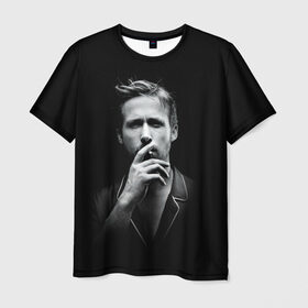 Мужская футболка 3D с принтом Ryan Gosling в Санкт-Петербурге, 100% полиэфир | прямой крой, круглый вырез горловины, длина до линии бедер | ryan gosling | актер | райан гослинг