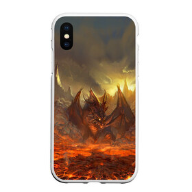 Чехол для iPhone XS Max матовый с принтом Fire Dragon в Санкт-Петербурге, Силикон | Область печати: задняя сторона чехла, без боковых панелей | Тематика изображения на принте: goddess of destruction | line age | line age ii | lineage ii | линейка