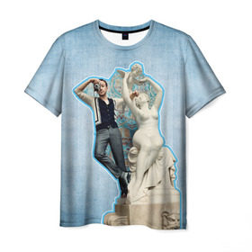 Мужская футболка 3D с принтом Райан Гослинг_11 в Санкт-Петербурге, 100% полиэфир | прямой крой, круглый вырез горловины, длина до линии бедер | ryan gosling | актер | райан гослинг