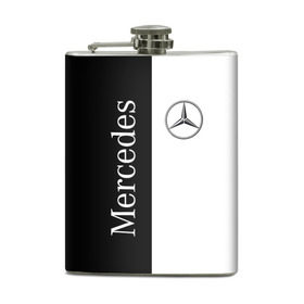Фляга с принтом Mercedes в Санкт-Петербурге, металлический корпус | емкость 0,22 л, размер 125 х 94 мм. Виниловая наклейка запечатывается полностью | benz | mercedes | авто | автомобиль | бенз | мерседес