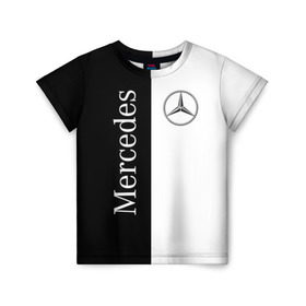 Детская футболка 3D с принтом Mercedes в Санкт-Петербурге, 100% гипоаллергенный полиэфир | прямой крой, круглый вырез горловины, длина до линии бедер, чуть спущенное плечо, ткань немного тянется | Тематика изображения на принте: benz | mercedes | авто | автомобиль | бенз | мерседес