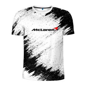 Мужская футболка 3D спортивная с принтом McLaren в Санкт-Петербурге, 100% полиэстер с улучшенными характеристиками | приталенный силуэт, круглая горловина, широкие плечи, сужается к линии бедра | auto | car | mclaren | race | авто | гонки | краска | краски | макларен | марка | машина
