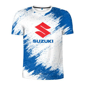 Мужская футболка 3D спортивная с принтом Suzuki в Санкт-Петербурге, 100% полиэстер с улучшенными характеристиками | приталенный силуэт, круглая горловина, широкие плечи, сужается к линии бедра | auto | car | race | suzuki | авто | гонки | краска | краски | марка | машина | сузуки