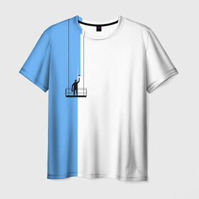 Мужская футболка 3D с принтом Маляр в Санкт-Петербурге, 100% полиэфир | прямой крой, круглый вырез горловины, длина до линии бедер | маляр