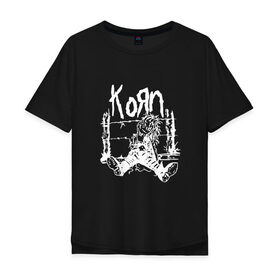 Мужская футболка хлопок Oversize с принтом Korn в Санкт-Петербурге, 100% хлопок | свободный крой, круглый ворот, “спинка” длиннее передней части | korn | koяn | альтернативный | арвизу | гранж | грув | группа | дэвис | корн | коян | лузье | манки | метал | музыка | нюметал | панк | песни | рок | уэлч | филди | филипп | хэд | череп | шаффер