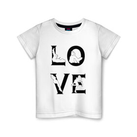 Детская футболка хлопок с принтом Love-models в Санкт-Петербурге, 100% хлопок | круглый вырез горловины, полуприлегающий силуэт, длина до линии бедер | 