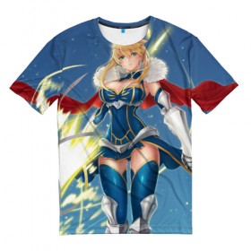 Мужская футболка 3D с принтом Аниме Fate Grand Order в Санкт-Петербурге, 100% полиэфир | прямой крой, круглый вырез горловины, длина до линии бедер | anime | девочка | девушка | тян