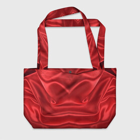 Пляжная сумка 3D с принтом Красный Шелк в Санкт-Петербурге, 100% полиэстер | застегивается на металлическую кнопку; внутренний карман застегивается на молнию. Стенки укреплены специальным мягким материалом, чтобы защитить содержимое от несильных ударов
 | шелк